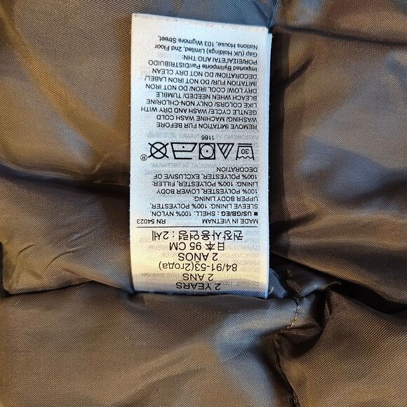 GAP Blue Water Resistant Jacket With Hood Toddler Boys 2T - Picture 6 of 10